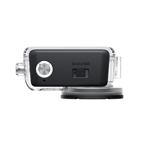 Side view of Underwater Dive Case Built For GO Ultra Action Camera Waterproof To 197ft 60m with secure buckle lock