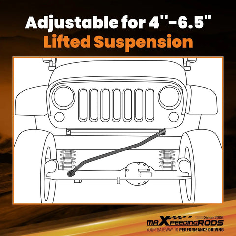 Adjustable Front Track Bar for Jeep Cherokee XJ 1984 2001 With Panhard Rod Relocation Bracket Fits 4 To 6 And A Half Inch Lift, front view