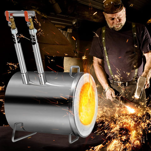 Propane melting furnace, 12kg capacity, stainless steel smelter with front viewing window for metal casting