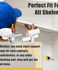 Beefy 5mm Shelf Pins Set of 50 With Silicone Suction Cups, Rust Resistant Cabinet Shelf Pegs installed in cabinet