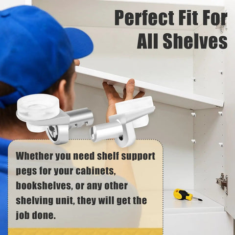 Beefy 5mm Shelf Pins Set of 50 With Silicone Suction Cups, Rust Resistant Cabinet Shelf Pegs installed in cabinet