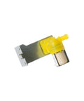 Side view of OEM WD15X10014 Water Inlet Valve for Dishwashers Replacement Part with yellow valve and metal bracket, easy to install.