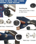 Heavy Duty Snap Fasteners Kit Built Tough With Magnetic Die Holder And Adjustable Pliers 60 Set 15mm Stainless Marine Snaps shown in use