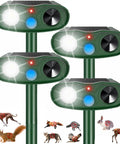 Fortress Pro Deer Repellent With Solar Ultrasonic Motion Activated Alarm And LED Light, green solar pest deterrent with LED and sensor