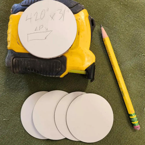 Erasable Tape Measure Scratch Pad 2 Pack Reusable Measurement Note Pad Peel and Stick Jobsite Tough Made in USA for Construction Woodworking Carpentry DIY Projects on tape measure