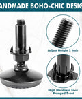 Eight Piece M10 Adjustable Leveling Feet Set For Furniture With 2 Inch Thread Length Rubber Leg Levelers focused image