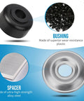 Shock Bushing Kit For Club Car DS Precedent 1982 Up And EZGO TXT Marathon 1989 Up Heavy Duty Plastic Bushings With Alloy Steel Spacers OEM 1011415, black bushing and silver spacer