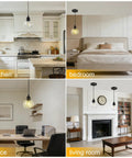 Dope Matte Black Pendant Light For Kitchen Island With Clear Glass Globe Shade, 71 Inch Adjustable Hanging Lamp in various rooms