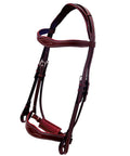 Dressage Bridle With Web Reins Broad Anatomical Crownpiece Crank Noseband And Designer Wave Browband Reins for horses, side view