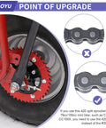 420 Chain Sprocket 42 Tooth Mini Bike Sprocket Hub Adapter Replacement installed on mini bike wheel, close-up view