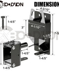 Two Way Gate Latch Heavy Duty Lockable Fence Gate Hardware For Metal Tube Gates Livestock Horse Corral Ranch Stable Self Locking 2 Pack Weather Resistant Easy Install Built Tough dimensions illustration with mounting screw and bracket sizes
