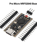 4Pcs Nrf52840 Pro Micro Development Board With Bluetooth 5.0 And Usb C Wireless Charging Module For Diy Electronics And Iot Maker Projects Featuring Arm Cortex M4F Processor With Totally Sick Performance, showing the micro board with pin headers.