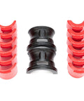 14Pc Fork Seal Driver Tool Kit For Motorcycles And Dirt Bikes 35mm Through 50mm Adapters in black and red plastic