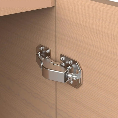 Side view of 90 Degree Soft Close Cabinet Hinges Hidden Concealed Spring Hinge for Cabinet Doors, installed on wood, 4 inch