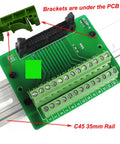 DIN Rail Mounting Kit For PCBs 35mm Snap On Adapters Clips With Screws PA66 Nylon Green Panel Brackets Fits Boards Up To 100mm