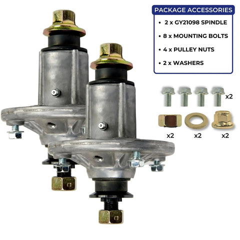 Heavy Duty Spindle Assembly For Riding Lawn Mower Replaces John Deere GY21098 And Husqvarna 187291 Fits 42 48 54 Inch Decks With Bolts 2 Pack No Sweat Install Runs Like New Straight Shooter Solid Grind All Season Long