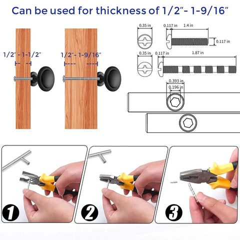 Installation guide for 15 Pack 1-1/4 Inch Matte Black Kitchen Cabinet Knobs Zinc Pulls Door Drawer Handles For Dressers And Cabinets