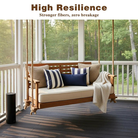 1 Inch Thick Natural Jute Rope 100 Feet Heavy Duty Twisted Manila Hemp Rope for hammock on porch with pillows