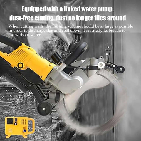 Heavy Duty Concrete Ring Saw Boasting 5000W Brushless Motor powers through masonry with a dust-free linked water pump.