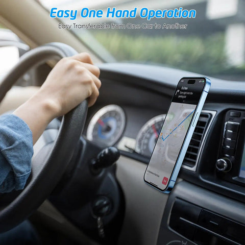 Two Pack Magnetic Phone Holder For Car Universal Air Vent Mount With Phone Displayed, Easy One Hand Access, Installed On Dashboard