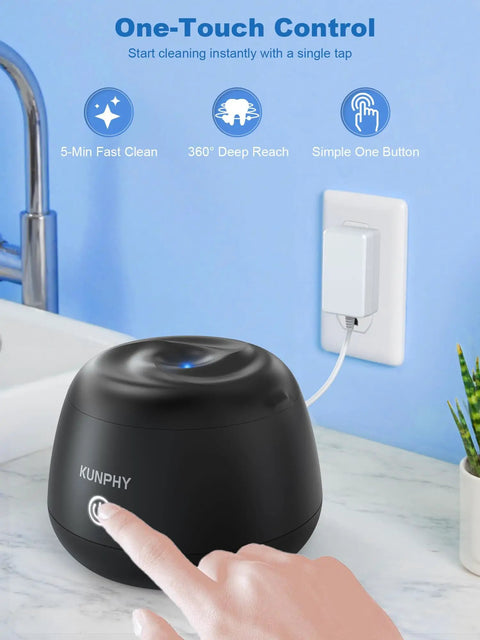 Upgrade Your Daily Oral Hygiene With This Hella Slick 48 Khz Ultrasonic Retainer Cleaner Machine with one-touch control.