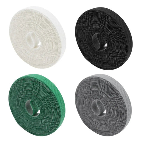 Heavy Duty Reusable Cable Management Straps White Tearable Cord Organizer Tie For Computer Speaker Guitar Wires in four colors.