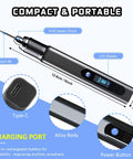 Upgraded 21000 RPM Cordless Engraving Pen Kit With Aluminum Alloy Body Rechargeable Engraver with insert bit and LCD display