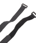 Close-up of No Tools Required 30pcs Sectional Sofa Connector Straps with hook and loop fasteners in black.