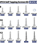 900 Piece Stainless Steel Self Tapping Screws Set With Hex Washer Head Self Drilling Sheet Metal Screws Assortment Kit With Rubber Washers Included Sizes 8 10 12 Beefy Quick Heavy Duty Metal Projects displayed