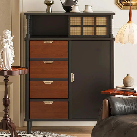 Stylish cabinet with drawers using Leaf Shaped Cabinet Pulls 2 Pack Curved Hollow Gold Leaf Drawer Handles In Zinc Alloy.