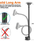 Heavy Duty Magnetic Phone Car Mount With 14 Inch Gooseneck Long Arm Extension showcasing a 16mm thick aluminum pipe design.