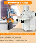 Drain Pump Replacement For Washer Fits GUD27ESSM1WW GTUN275EM GTUP240EM GTUP270GM And Kenmore 26615322 white pump with technician and washer