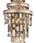 Top Shelf Three Light Wall Sconce Hand Crafted From Solid Iron Showcasing Sharp Crystal And Stainless Accents In A Polished Silver Finish, hanging with layered design.