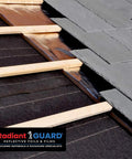 Top Tier Radiant Barrier Attic Insulation Covering 1000 Square Feet With Four Rugged 250 Foot Rolls installed under roofing.