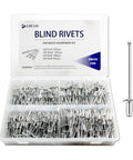 Bulk 1000 Piece Aluminum Blind Rivet Kit With Four Size Options, 1/8 Inch Pop Rivets In 1/4, 5/16, 3/8, And 5/8 Inches