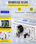 Fully Automatic Wire Cutting Stripping Peeling Machine with Microcomputer Control displaying LCD screen and controls.