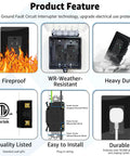Black GFCI Outlets 15 Amp 24 Pack Featuring LED Indicator And Weather Resistant Build With Screwless Wall Plates And Screws Included For Smooth Setup And Rock Solid Protection For Every Room product features including fireproof, weather-resistant, heavy-duty design.