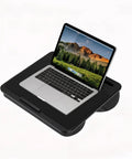 Premium Leather Desk Pad Mat Non Slip Blotter Desk Protector For Office And Home 17 By 12 Inches with laptop on lap desk