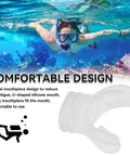 Scuba diver underwater with 4 Pack Silicone Mouthpiece For Scuba Regulator Replacement, Built Tough Comfort Bite, visible.