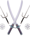 Six Piece Ninja Toy Sword Set For Kids With Safe Plastic Blades, Kid-Friendly Dress Up Kit Featuring Swords, Katanas, Accessories