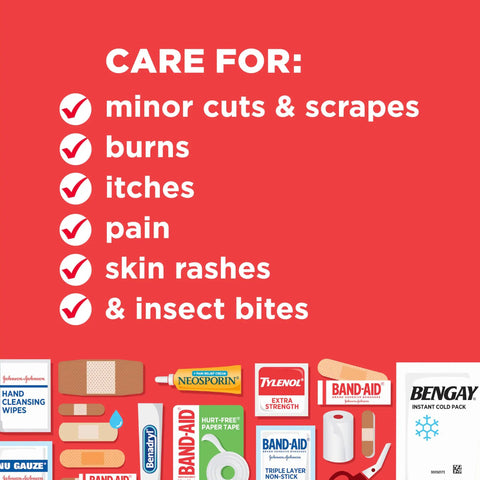 Road Trip Ready All Purpose Portable First Aid Kit For Home Car Travel And Outdoors 160 Piece Emergency Kit with care items