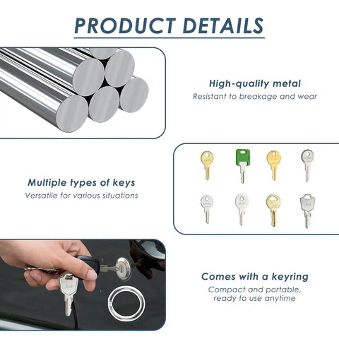 Eight Pack Universal Replacement Utility Key Set For RV Compartments Truck Toolboxes Dispensers And Maintenance Equipment With CH751 CH501 CH545 A126 CAT74 E114 MK9901 Keys, metal keys with keyring