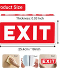 Red Exit Sign Stickers, 2 Pack, 10x4 Inches, Durable Vinyl Laminated For UV, Weatherproof And Fade-Resistant, Indoor And Outdoor Use