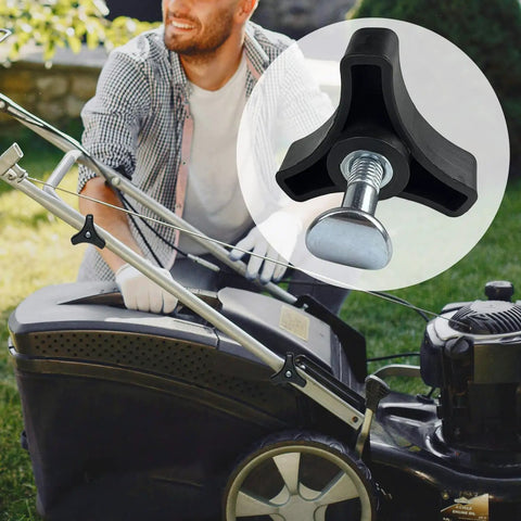 Rugged Lawn Mower Handle Knob And Replacement Bolts Kit Crafted From Shatter Proof Abs Plastic Plus Rust Resistant Metal detail with lawn mower.