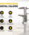 BLACK CANYON 12" Digital Caliper, Stainless Steel, High-precision measuring tool with LCD display, waterproof and durable.