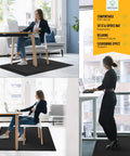 Anti Fatigue Standing Desk Mat For Hardwood Floors With Cushioned Foam Foot Support 48 By 36 Inch Desk Chair Mat in office use