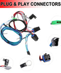 Marine Tilt Trim Wiring Harness Kit With Relay Reset Circuit Breaker connectors and wiring close-up