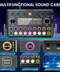 Upgraded Dual Mic Podcast Kit Bundle With Denoise And 10 Built In Effects Plus 4 Custom Sound Pads Bluetooth Wireless Music