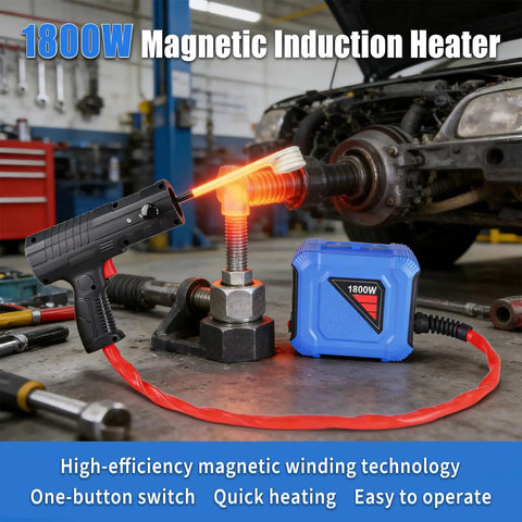 1800W Magnetic Induction Heater Kit For Locked Up Bolts And Seized Bearings, used for heating seized bolts in workshop.
