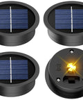 Four Pack Solar Light Replacement Top for Outdoor Lanterns, Waterproof And All Weather, 2.76 Inch Lid Fits 2.36 to 2.76 Inch Openings